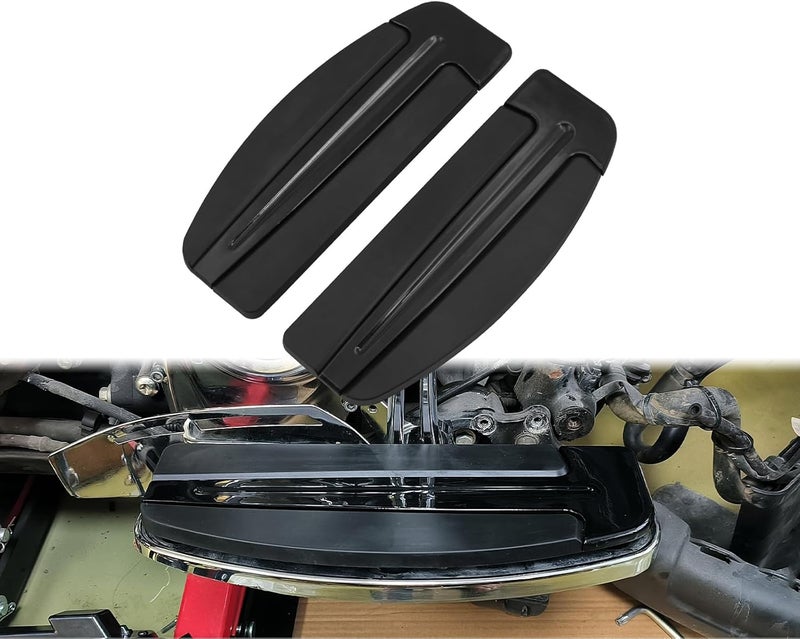 CARGLETRUE Motorcycle Driver Rider Floorboard Front Foot Pegs Fit For Harley Touring Road King Electra Street Road Glide 1986-2025 Trike 2008-2025 Softail FL 1986-2017 FLD 2012-2016 Black - Image 1